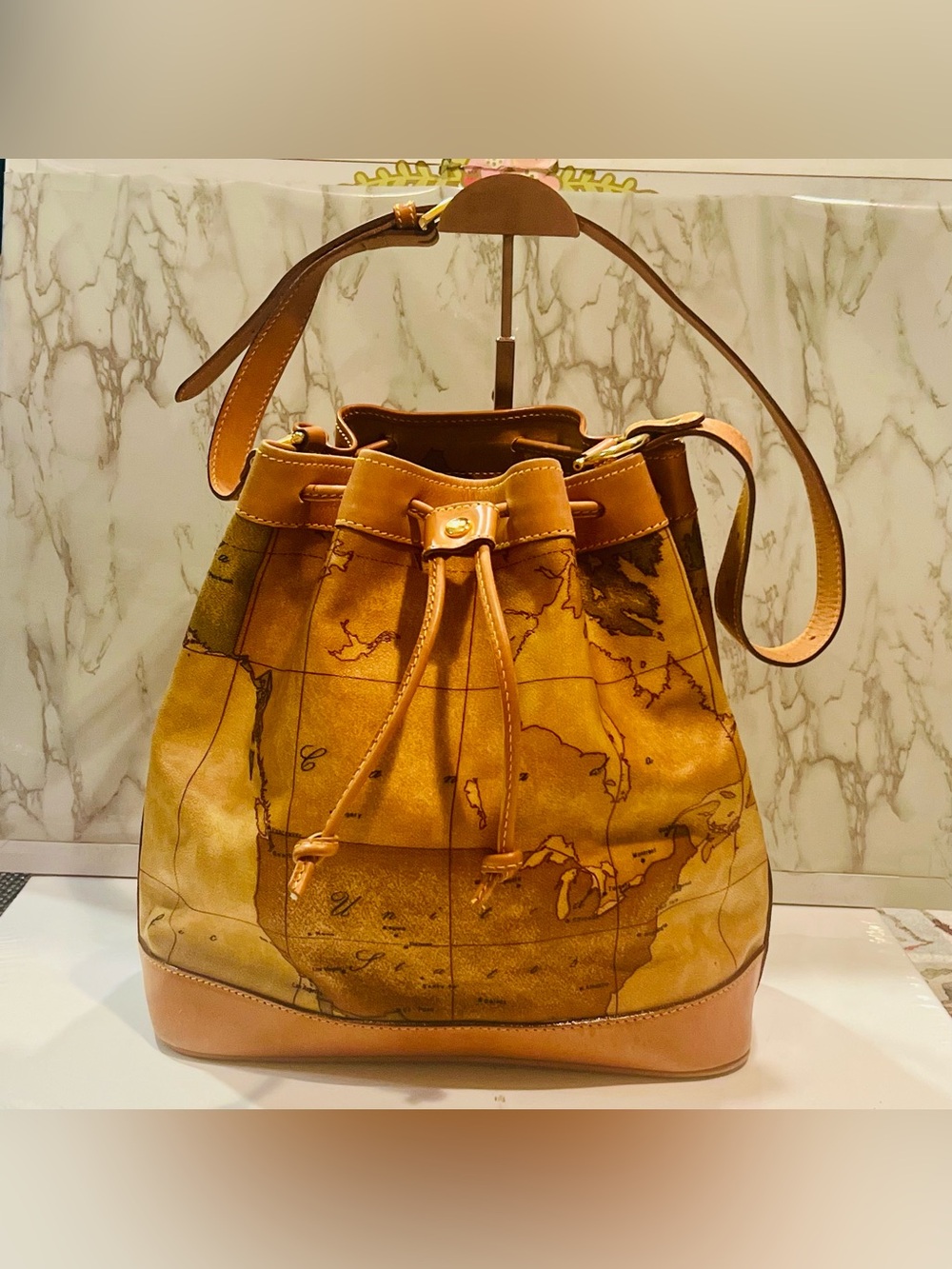 Alviero Martini Drawstring Bucket Bag EUC